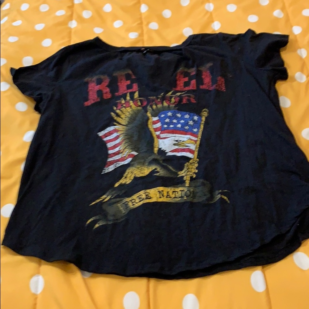 Charlotte Russe black cut out vintage graphic tee, 1x.